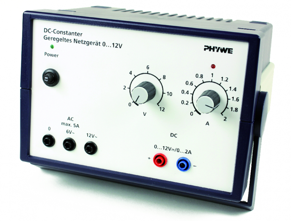 PHYWE Sursa de alimentare, 230 V, CD: 0...12 V, 2 A / CA: 6 V, 12 V, 5 A 13506-93